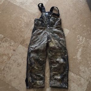 Youth size small camouflage bibs
